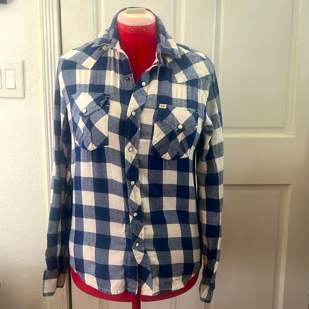 Salt Valley Western flannel shirt. Pearl snaps. Size small